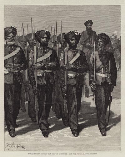 Indian Troops Ordered for Service in Europe, the 31st Bengal Native Infantry by Richard Caton Woodville junior